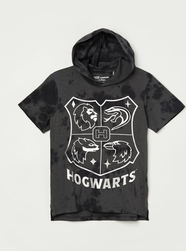 FAME FOREVER Boys Harry Potter Graphic Print Hooded T-shirt